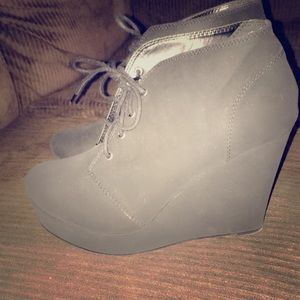 All Black Suede Wedges